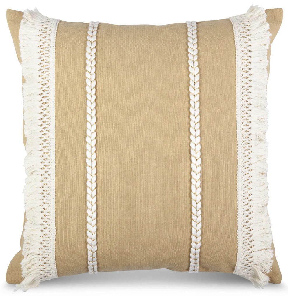 DEKORAČNÁ OBLIEČKA NA VANKÚŠ BOHO1 45X45 CM BÉŽOVÁ