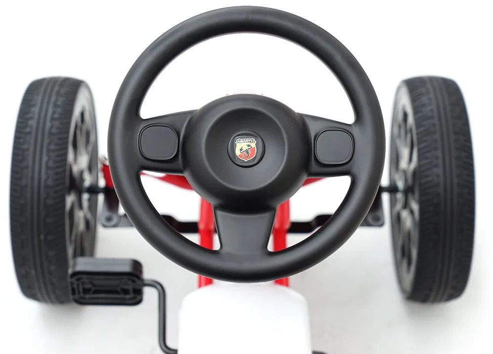 Detská šliapacia motokára Go-kart Milly Mally Abarth biela