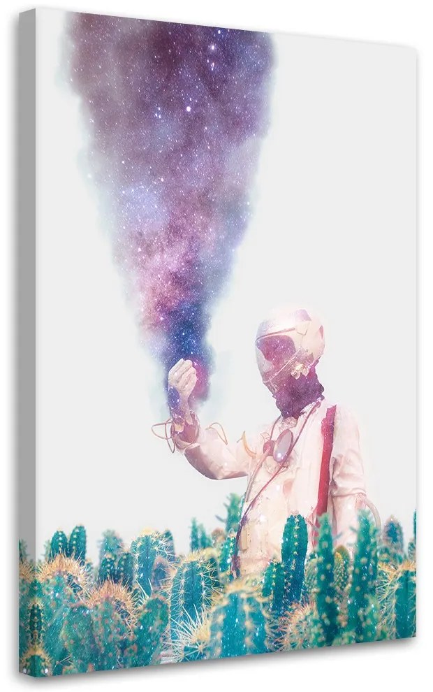 Gario Obraz na plátne Galaxy Astronaut Cacti Abstrakt - Bryantama Art Rozmery: 40 x 60 cm