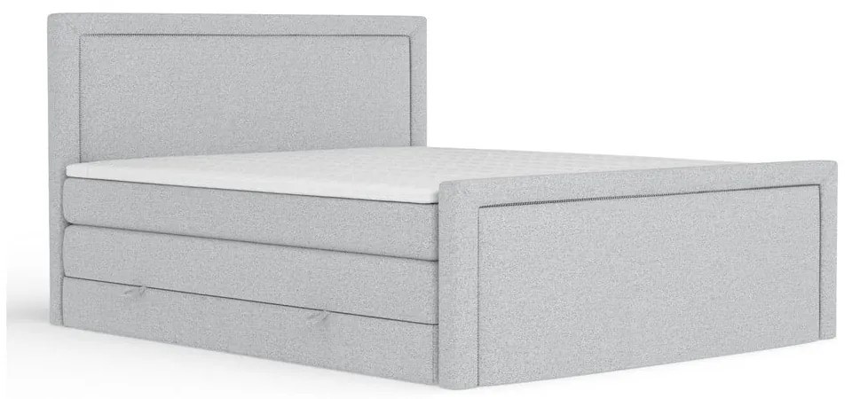 Svetlosivá boxspring posteľ s úložným priestorom 160x200 cm Lavenda – Maison de Rêve