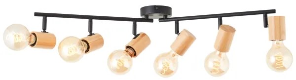 Brilliant - Bodové svietidlo KERRY 6xE27/40W/230V čierna/bambus