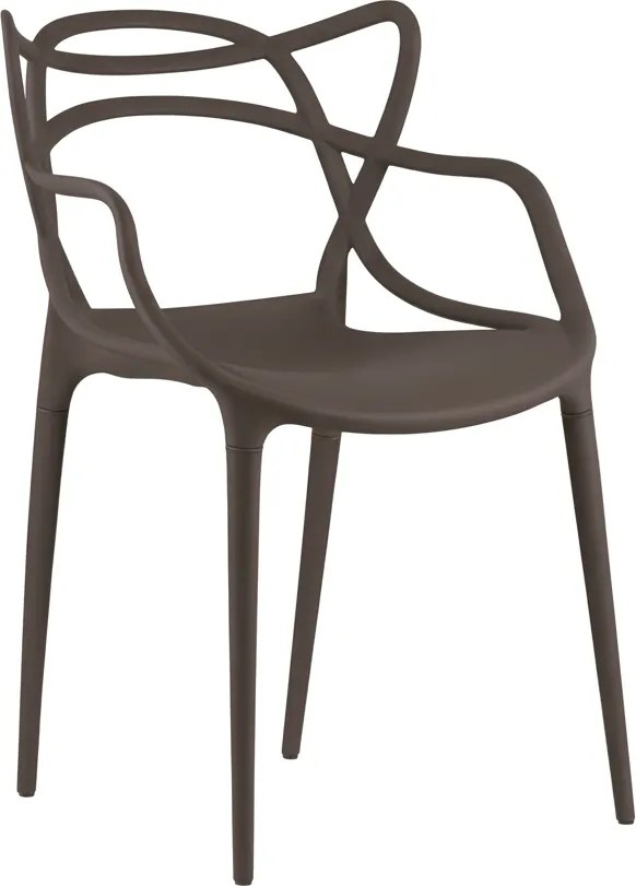 Hnedá plastová stolička KATO