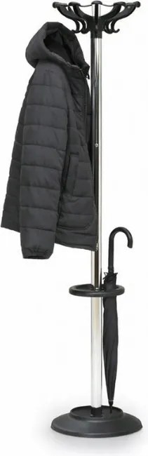 Kovový stojanový vešiak s plastovými háčikmi