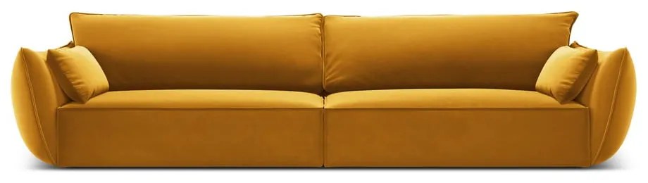 Zamatová pohovka v horčicovej farbe 248 cm Vanda – Mazzini Sofas