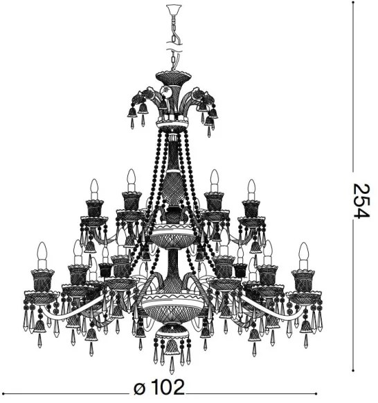 Ideal Lux - Krištáľový luster na reťazi REDENTORE 18xE14/40W/230V pr. 102 cm číra