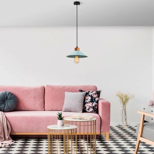 Závesné svietidlo na lanku MANAVGAT 1xE27/40W/230V modrá/hnedá