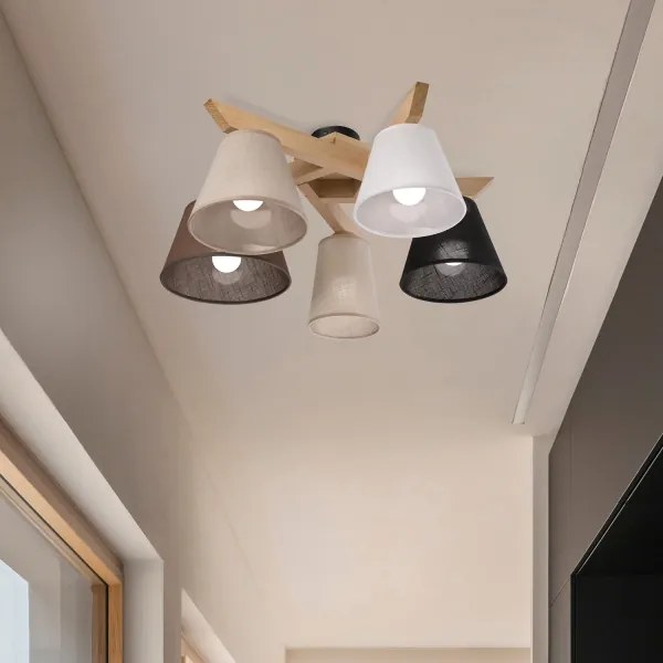 Brilagi - LED  Prisadený luster ANTHONY 5xE14/40W/230V dub