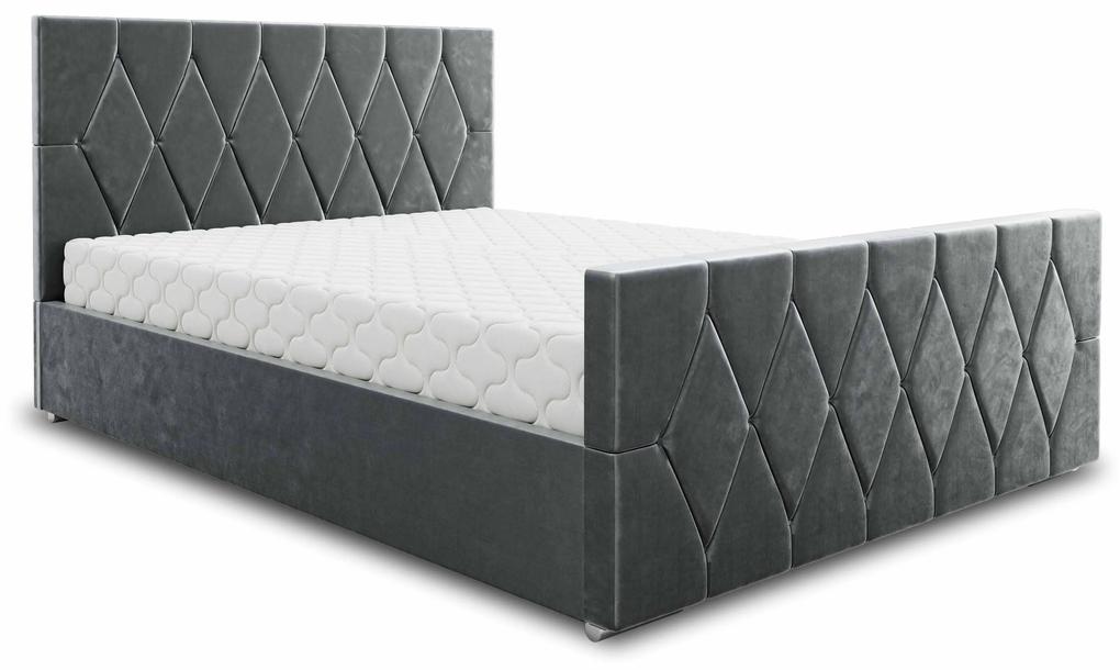 Manželská posteľ 180 cm Alex (sivá) (s roštom a úložným priestorom). Vlastná spoľahlivá doprava až k Vám domov. 1046779