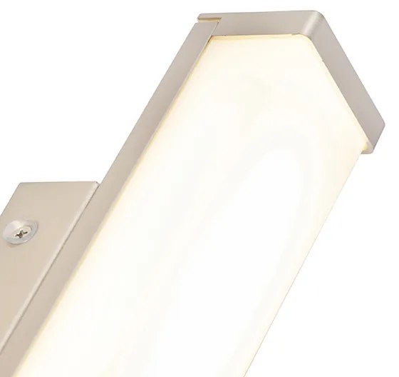 Kúpeľňová nástenná lampa oceľ 32 cm vrátane LED IP44 - Cascada