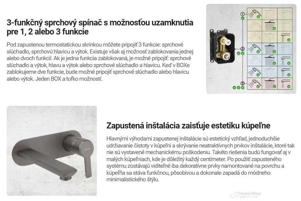 Deante Arnika, sprchová súprava pod omietku s pákovou batériou a krabicovým montážnym systémom BOX, zlatá matná, DEA-BXYZRQAM