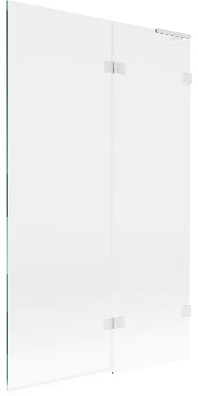 Mexen Lunar L, pravá 2-krídlová vaňová zástena 110 x 150 cm, 8mm číre sklo, biely profil, 897L-110-100-20-00-P