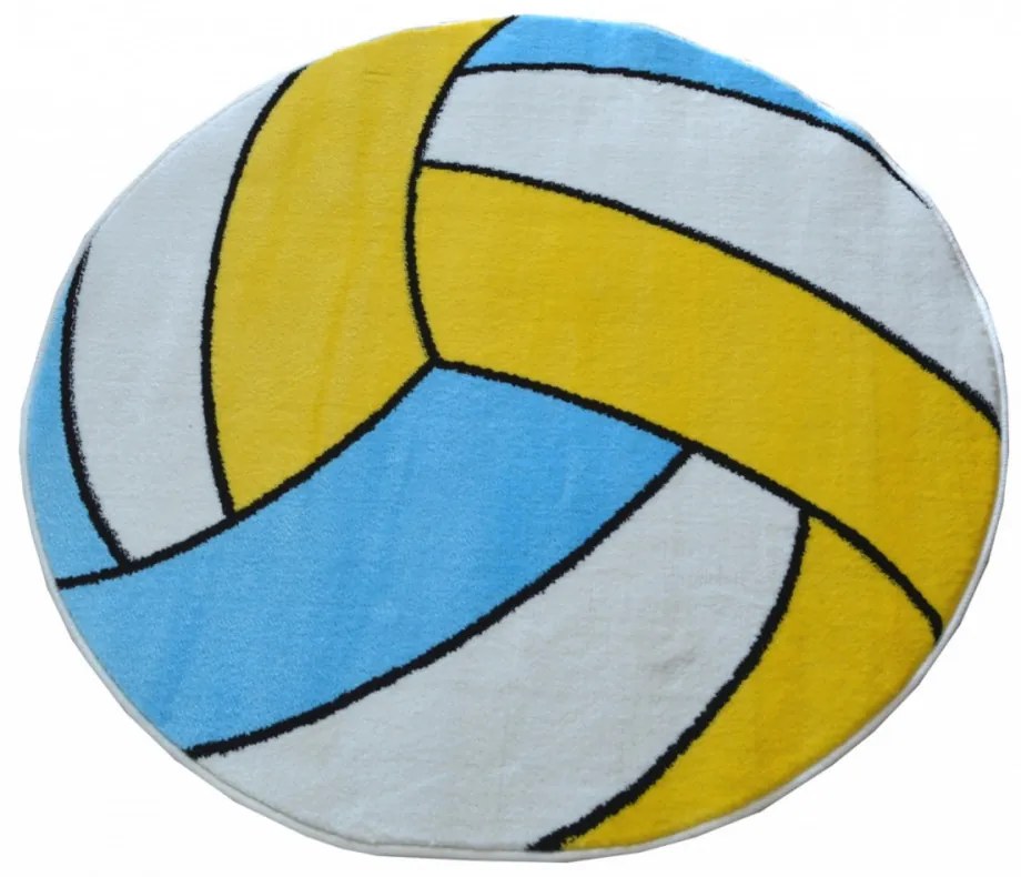 Detský kusový koberec Volejbal biely kruh, Velikosti 100x100cm