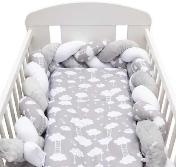 NEW BABY 2-dielne posteľné obliečky New Baby 90/120 cm Obláčik sivé