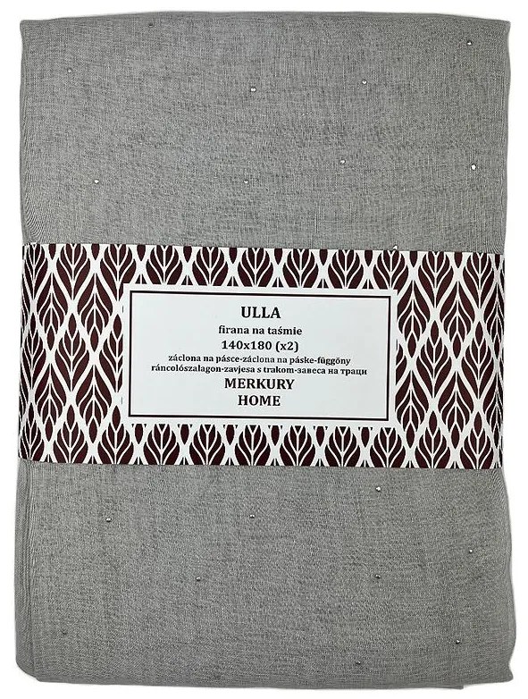 Záclona na páske Ulla polyester svetlo sivá 140x180 Merkury Home II/22