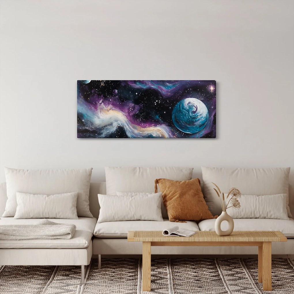 Obraz - Maľovaný vesmír (120x50 cm)