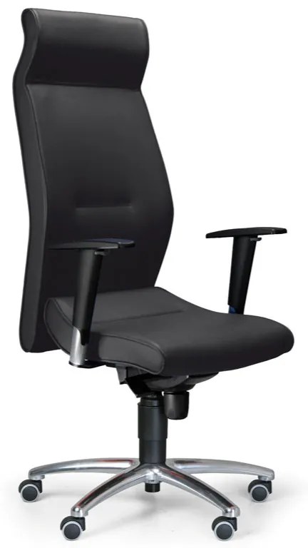 Kožené kancelárske kreslo MEGA, pravá koža, čierne