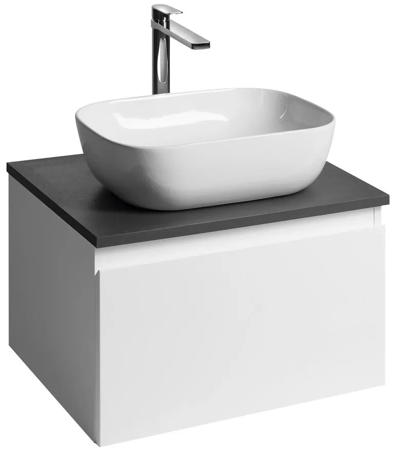 Aqualine Aqualine, ALTAIR skrinka s doskou 58 cm, biela/antracit bridlica, AI263-03