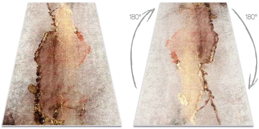 Koberec MIRO 52101.801 Abstraktný, protišmykový. prateľný, béžovo-zlatý