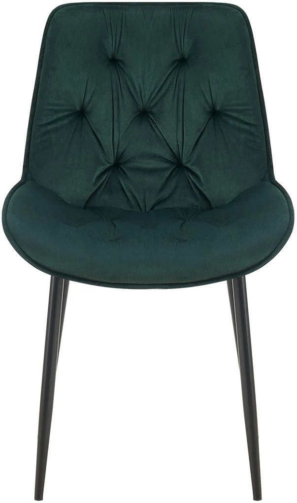 Jedálenská stolička Wallace - zamat - Zelená