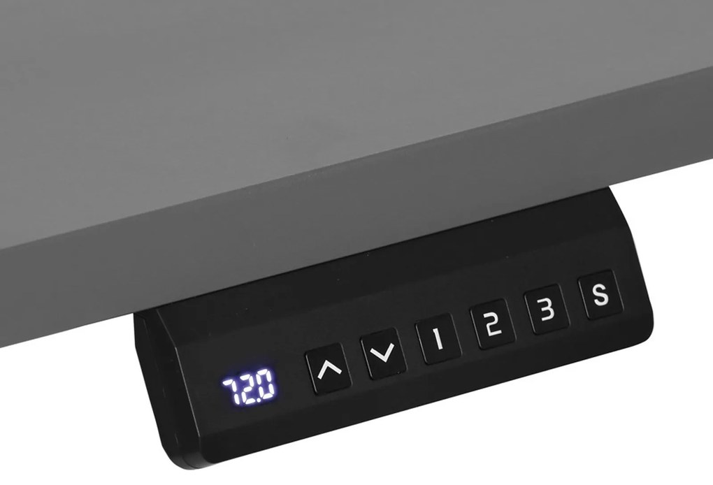 Výškovo nastaviteľný stôl, 2 motory, 745 - 1215 mm, doska 1600 x 800 mm, sivá podnož, wenge