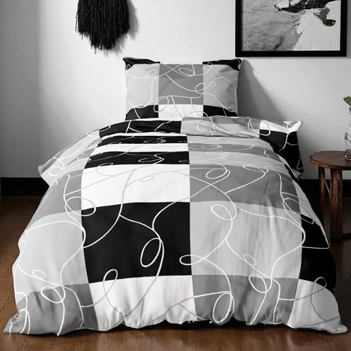 Bavlnené obliečky PURA GREY 4-dielna sada 140x200 cm