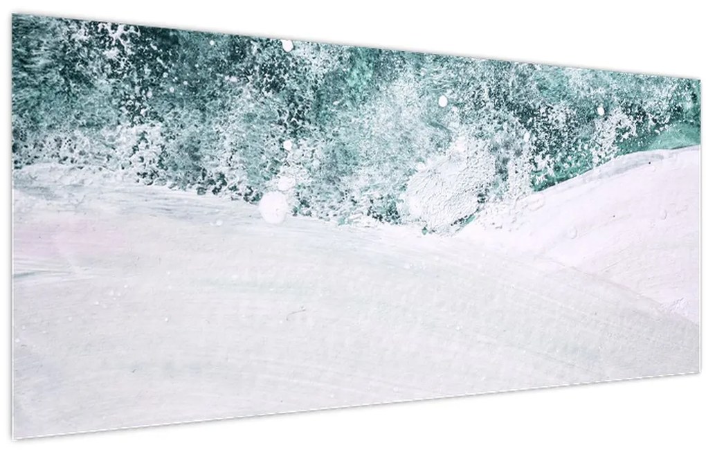 Obraz - Tyrkysová abstrakcia (120x50 cm)
