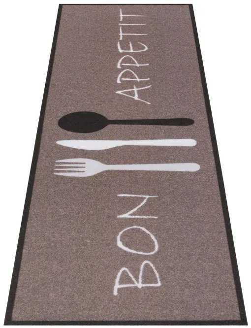 Koberec / Behúň Hanse Home Cook & Clean Bon Appetit hnedý / biely