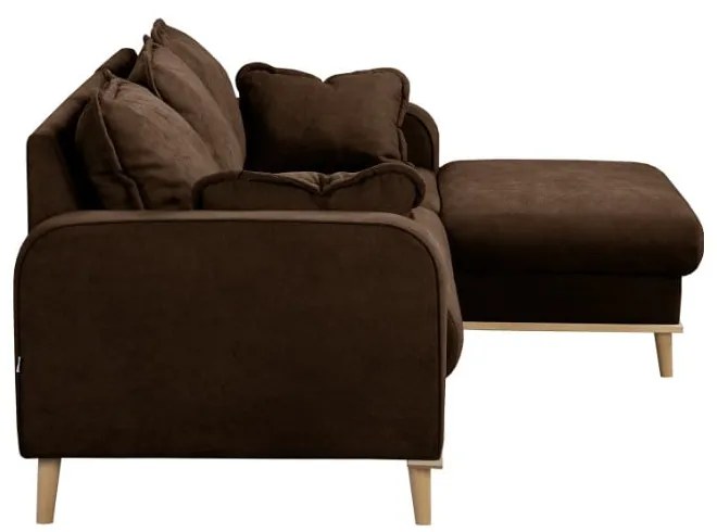 Tmavohnedá rohová pohovka (pravý roh) Beata - Ropez