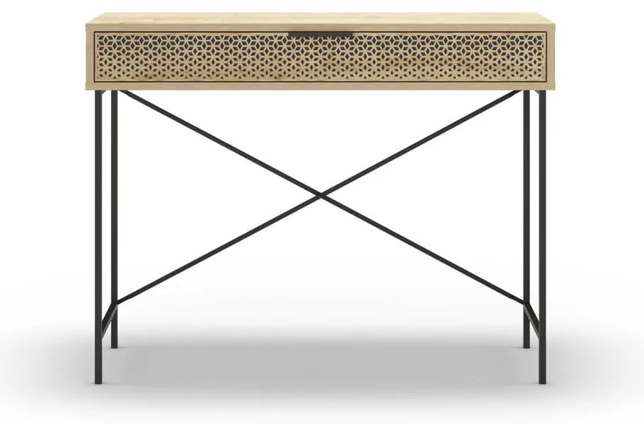 Konzolový stolík v dekore duba v prírodnej farbe 35.5x110 cm Ecrin – Marckeric