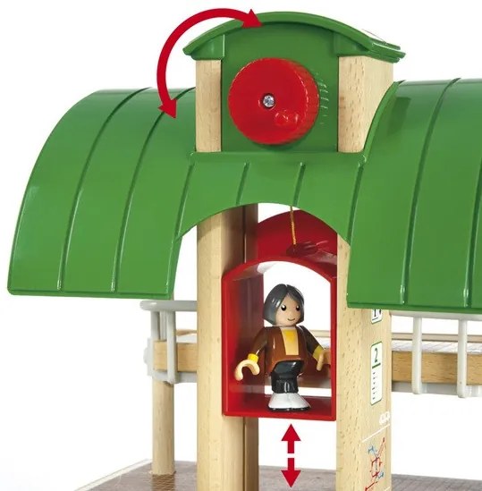 Brio - Vláčikodráha veľká s výhybkami, mostom a nástupiskom - 42 dielov