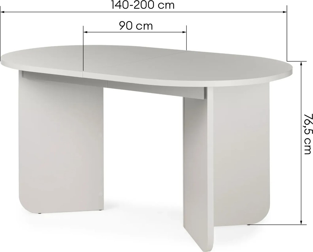 Jídelní rozkládací stůl Mou 140/200 cm kašmírový