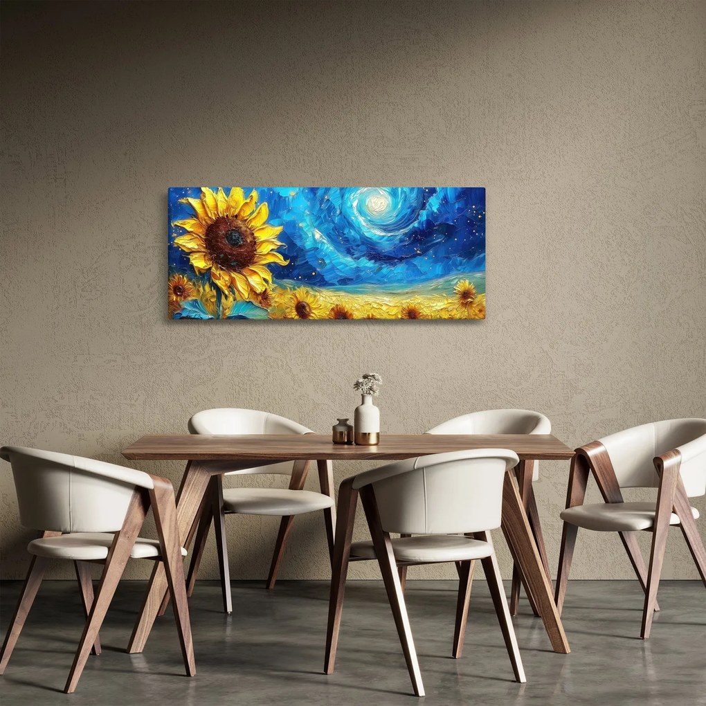 Obraz - Maľba slnečníc (120x50 cm)