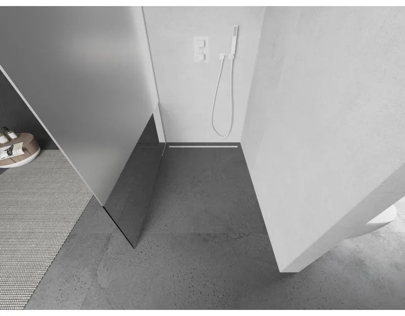 Mexen Kioto, Walk-In sprchová zástena 70 x 200 cm, 8mm sklo číre/námraza, biely profil, 800-070-101-20-35