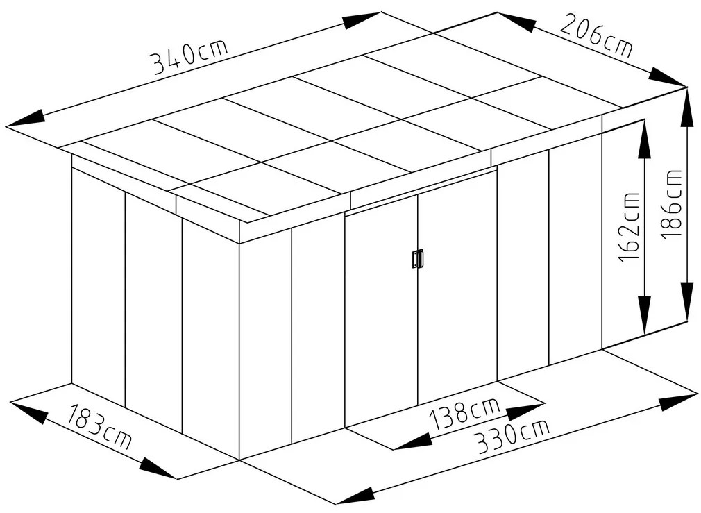 Záhradný domček G21 GRAH 700 - 340 x 206 cm, hnedý 6390094
