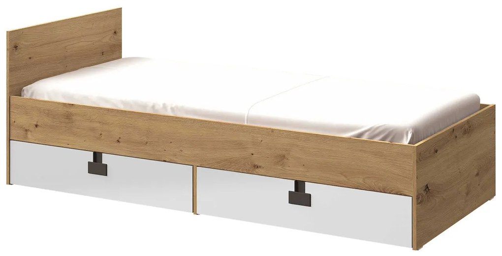 Posteľ pre mládež Tikrote TE14, Farby: dub artisan / sivý lesk