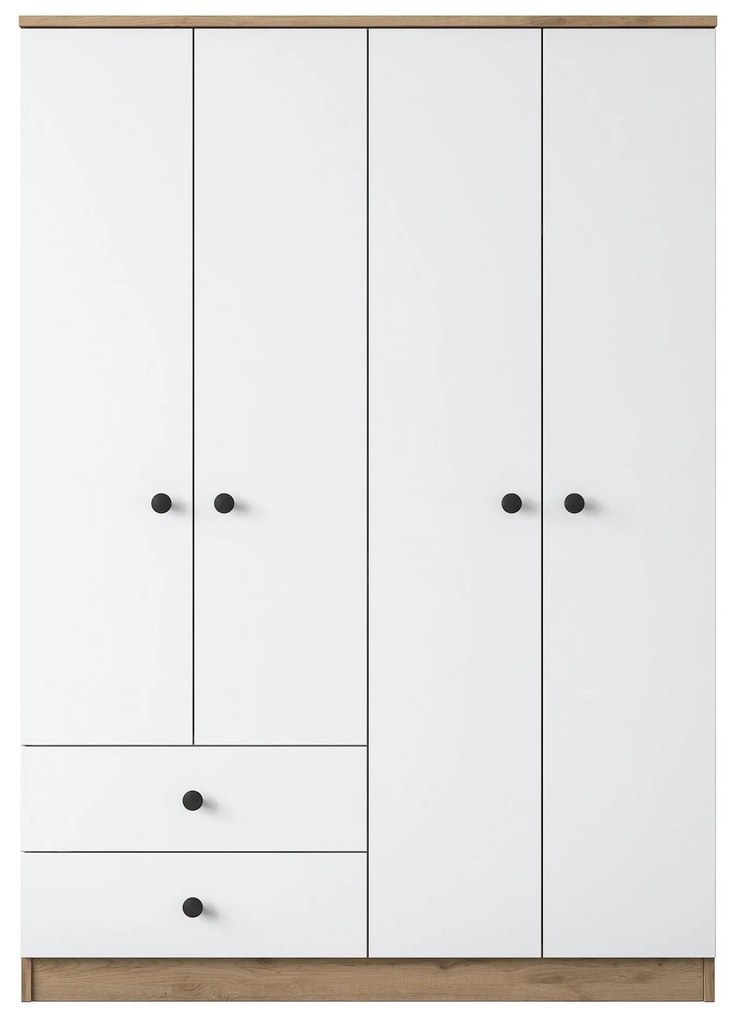 Šatníková skriňa BA 108 120 cm orech/biela