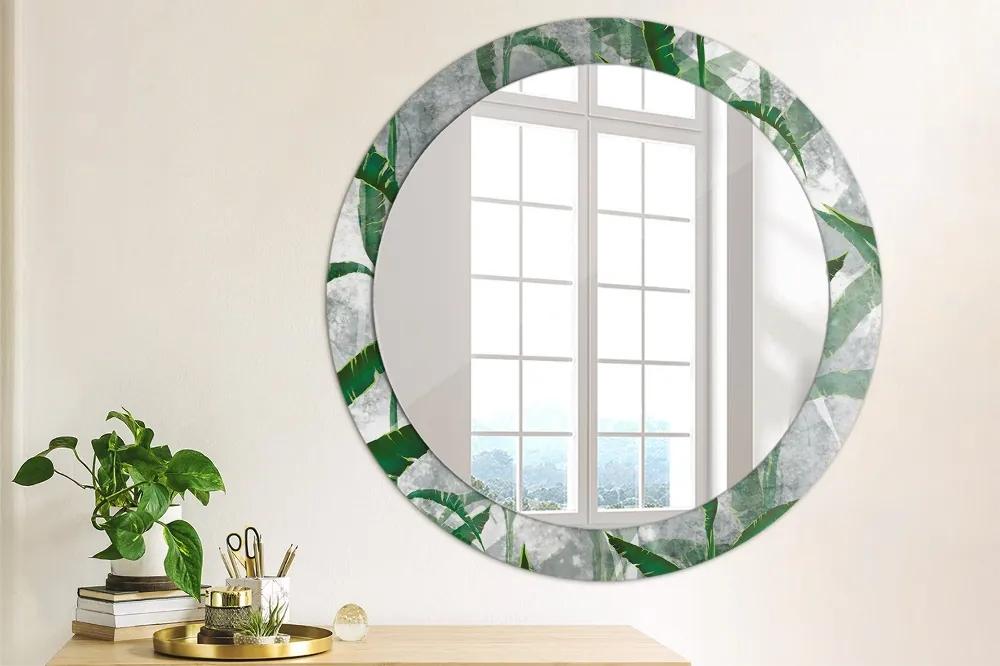 Okrúhle ozdobné zrkadlo Tropické listy fi 80 cm
