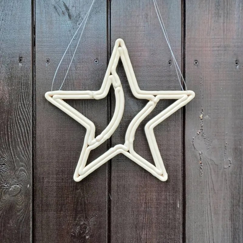 DECOLED Vánoční hvězdička, 30 cm, bílá