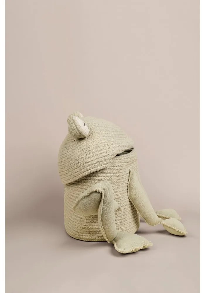Svetlozelený látkový detský kôš na hračky ø 23x35 cm Fred the Frog – Lorena Canals