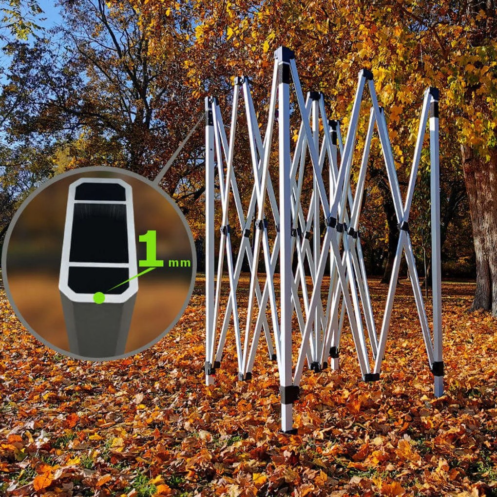 BRIMO Záhradný Altánok Skladací 3x3 m | Prémiová UV/PVC Ochrana | Pevná Konštrukcia BRIMO | Rýchle Skladanie Bez Náradia - bez stien - Oranžová 35