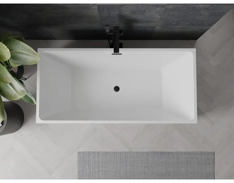 Mexen Nita, voľne stojaca vaňa 170 x 80 cm, biela, čierny matný prepad, 52091708000-70