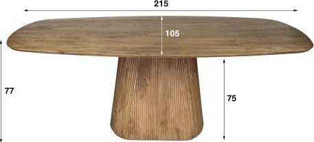Jedálenský stôl 22-98 Wave 215x105cm Masív Drevo Mango - Komfort-nábytok