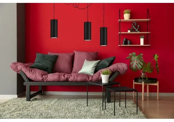 Luster na lanku ZIK 3xE27/40W/230V pavúk čierna