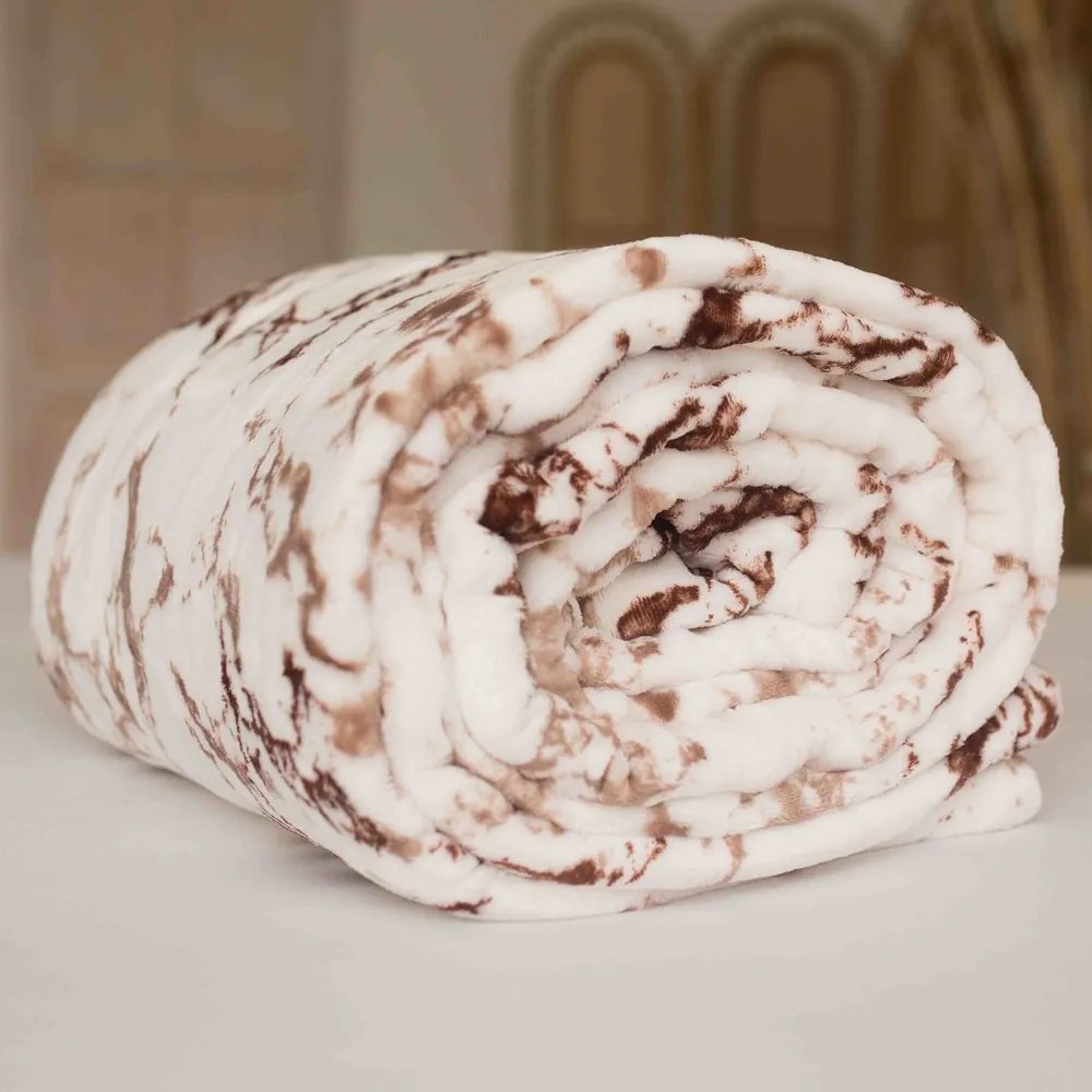 Jerry Fabrics Mikroplyšová deka s baránkom - Mramor biely | 150 x 200 cm