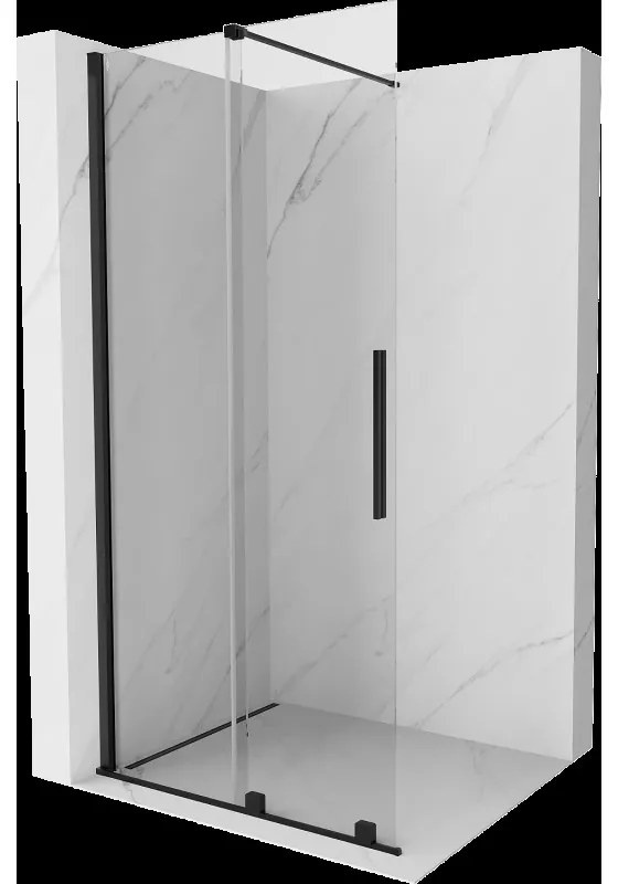 Mexen Velar sprchová stena posuvná Walk-in 110 x 200 cm, priehľadná 8 mm, čierna - 871-110-000-03-70