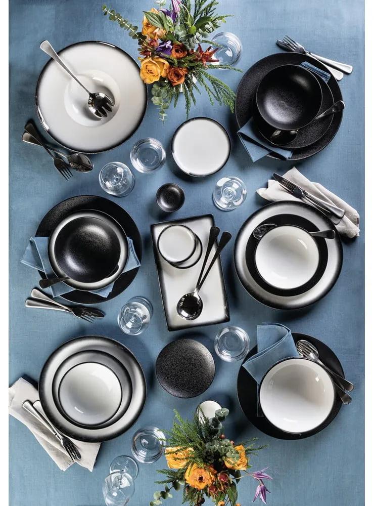 Čierny keramický tanier Maxwell &amp; Williams Caviar, 35 x 25 cm