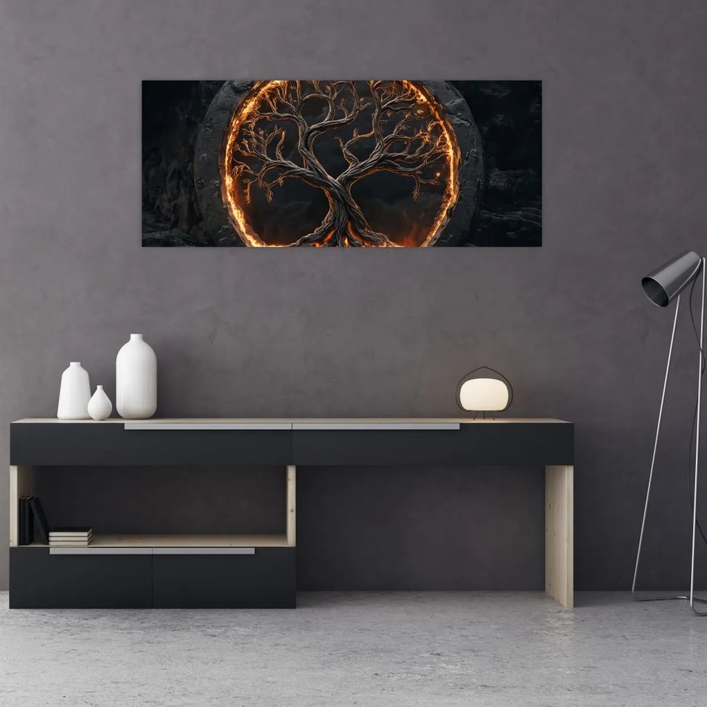 Obraz – Strom života v láve I. (120x50 cm)