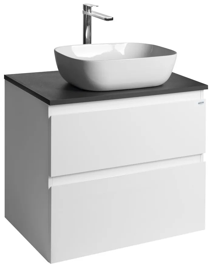 Aqualine Aqualine, ALTAIR skrinka s doskou 68 cm, biela/antracit bridlica, AI270-03