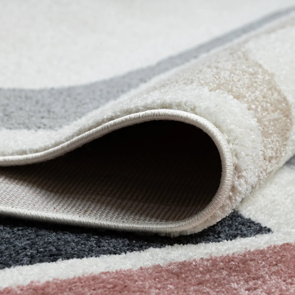 Dywany Łuszczów, Kusový koberec Fusion 0213 white/dark pink, 240x330, viacfarebná, kancelária