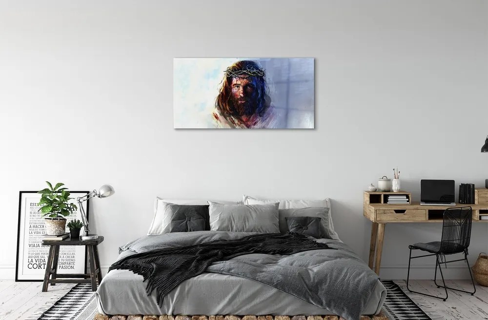 Sklenený obraz obrázok Ježiša 100x50 cm